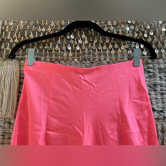 🩷 NWT J Crew hot pink neon satin midi skirt sz XS - Picture 8 of 9